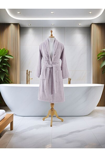 Donetella Unisex 100% Cotton Terry Bathrobe Large & Extra Large, 400 GSM, Ankle-Length with Shawl Collar