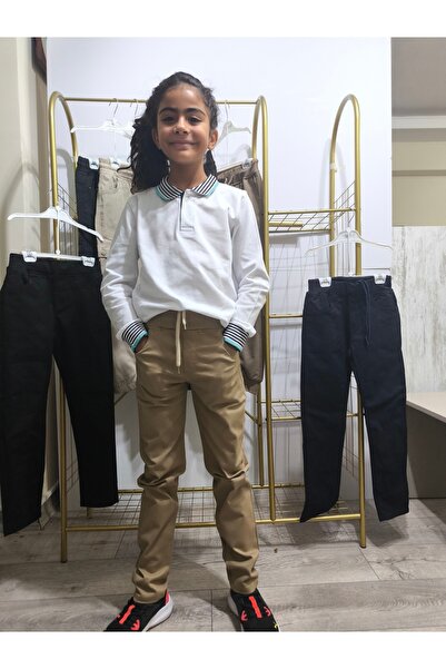 Songür Bebe Çocuk Kanvas Okul Pantolonu Siyah Lacivert Bej