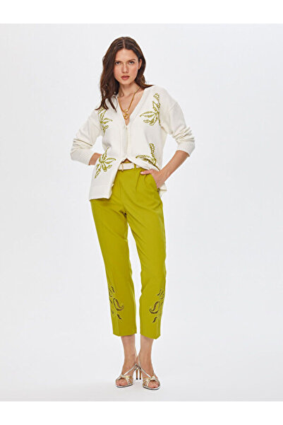 Faik Sönmez Paçası Delikişi Nakışlı Slım Fit Pantolon 69476