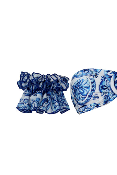 Nur Karaata Marigold Bleu Blanc Low Waist Bikini