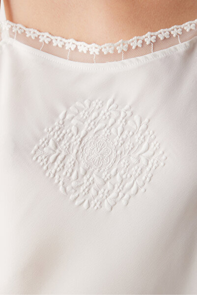 Penti Bridal Dantel Lacy Beyaz Gecelik