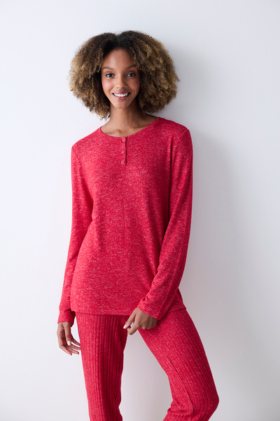 Penti Bloom Soft Kırmızı Pantolon Pijama Takımı