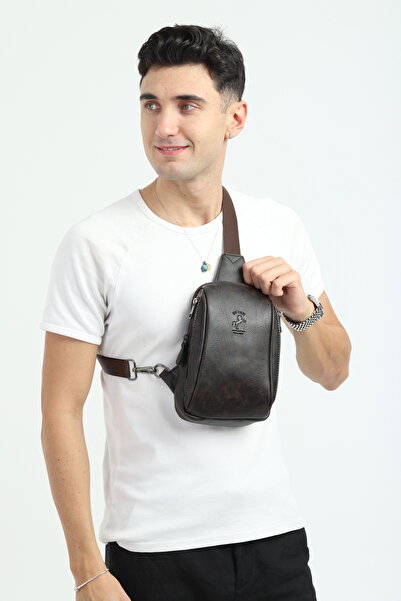 en deri Чоловіча коричнева сумка через плече Crossbody 7029