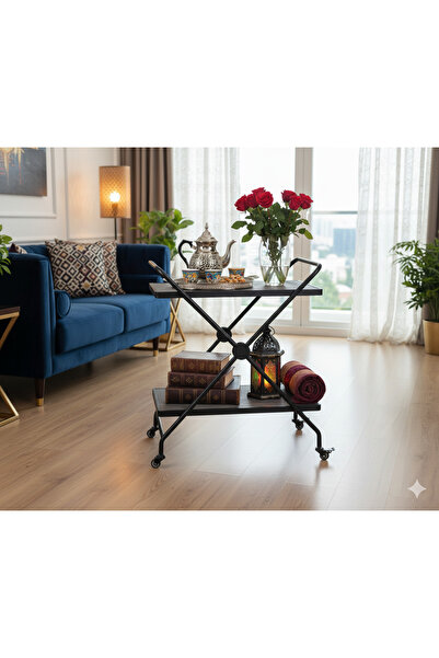 private house Modern Elegance Trolley Tea and Coffee Serving Trolley Grey