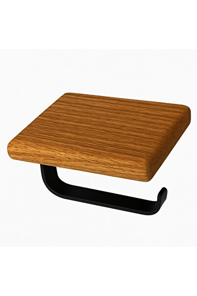 drk حامل ورق سيلافي فاخر من أدنوس، خشب نحاسي أسود - خشب أسود