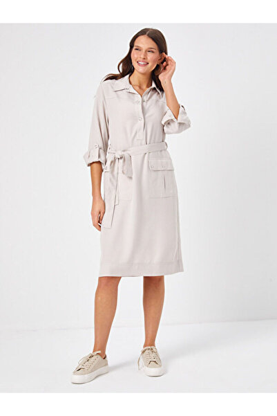 Faik Sönmez Kargo Cepli Metal Aksesuarlı Elbise 68301