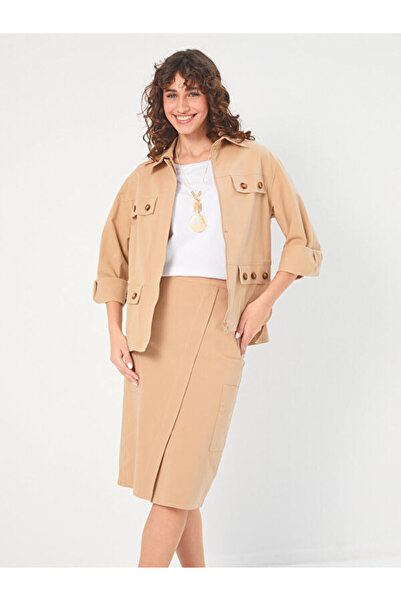 Faik Sönmez Düğme Detaylı Pamuklu Astarsız Ceket 68596