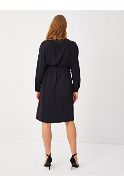 Faik Sönmez Kontrast Bant Detaylı Gömlek Elbise 68292