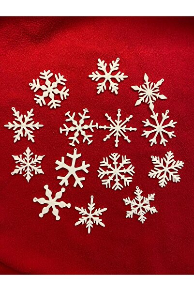 smilechild مجموعة من 14 قطعة من زينة شجرة عيد الميلاد على شكل ندفة ثلج مقاس 5...