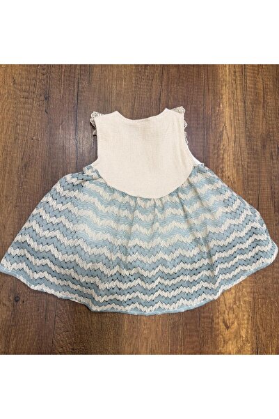 HappyMom Zikzaklı Tüllü Fırfırlı Kız Elbilse