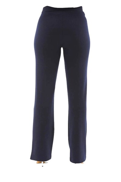 Sevda Kılınç Large Size Striped Crepe Fabric Trousers