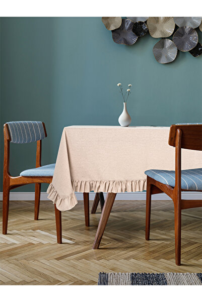 fersuay Buldan Cotton Linen Ruffle Tablecloth