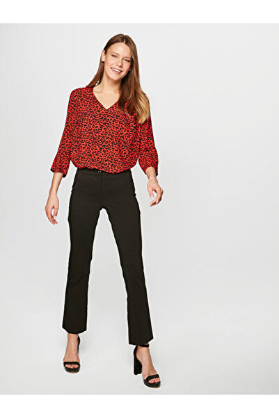 Faik Sönmez Kadın Siyah Fit Klasik Pantolon 00055