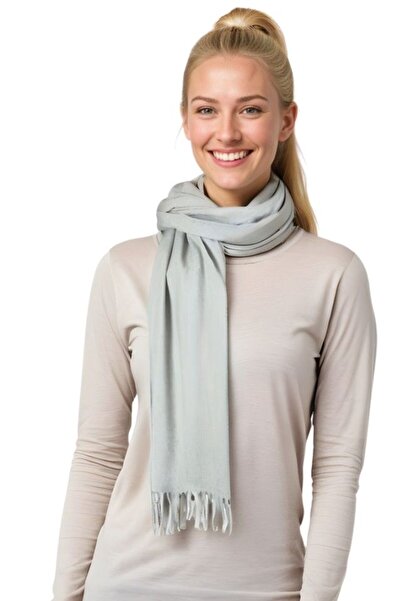 DACSHOP Esarfa tip sal din casmir gri perlat