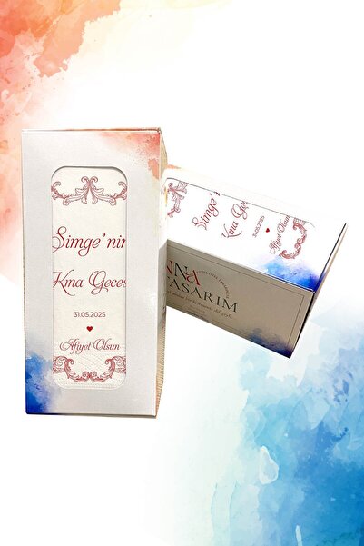 nna tasarım 50 Adet Gelin Figürlü Kişiye Özel Isim Baskılı Kına Peçetesi (P181-50)