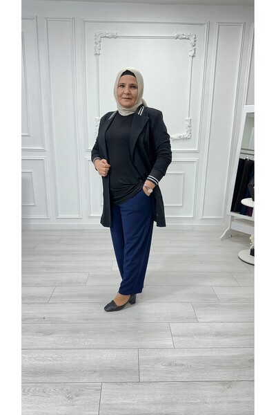 Sevda Kılınç PANTALONI SHALWAR DIN TĂBĂTĂ DE CREAȚI MĂRIME MARE