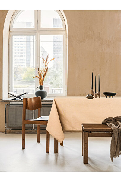 fersuay مفرش طاولة مربع الشكل من القطن البني من بولدان