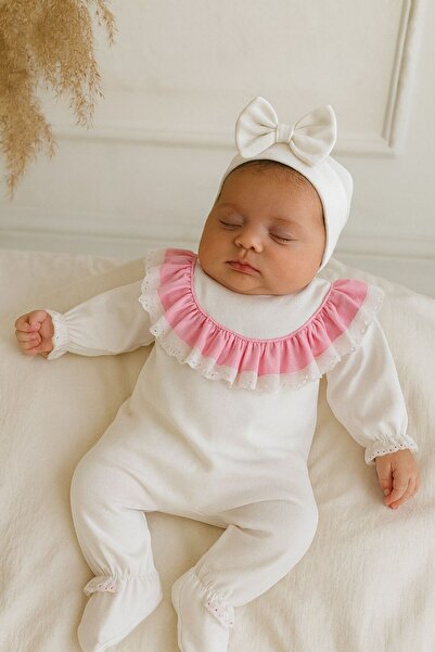 Hobidik طقم رومبير للأطفال مزين بالدانتيل، طقم خروج من المستشفى، للأعمار من 0...