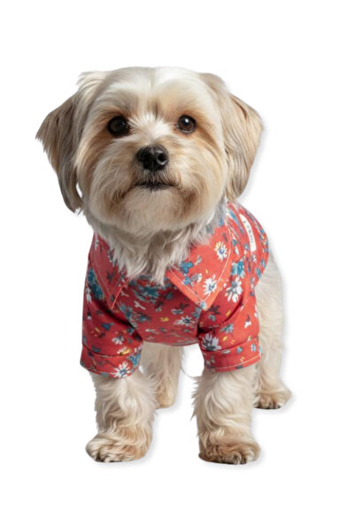Oli and Lui Red Floral Pattern Dog Shirt, Stylish and Comfortable Top Wear Option