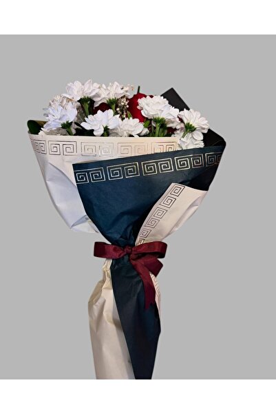 COLORPAK Çiçek Buket Ambalaj Kağıdı (BORDO-ROMA-DESEN) 57x57cm 10 adet