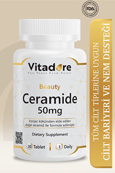 Vitadore Ceramide 50mg 30 Tablet - Konjac Seramid - Leke, Cilt Bariyeri, Nem ...