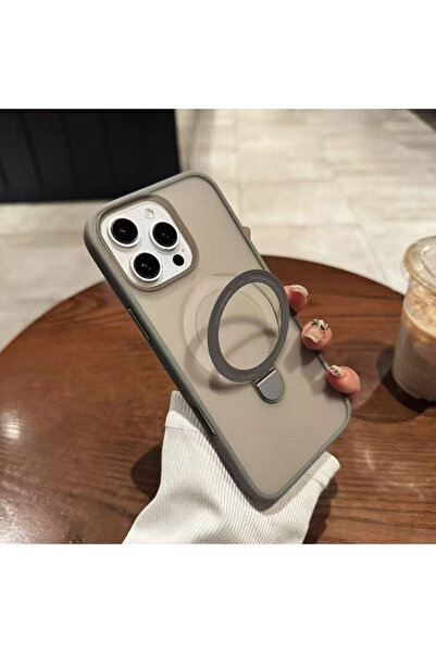 OSG İphone 16 Pro Max Magsafe Uyumlu Standlı Buzlu Şeffaf Ultra Premium Lüx T...