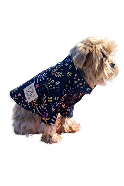 Oli and Lui Black Floral Patterned Dog Shirt