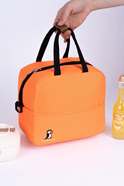 ALTINPAMUK Thermal Bag - Thermal Insulated, Waterproof Food Carry Lunch Bag with Strap, Orange Flat