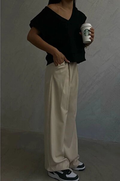 lovebox Жіночий V-подібний безрукавний чорний светр 11526