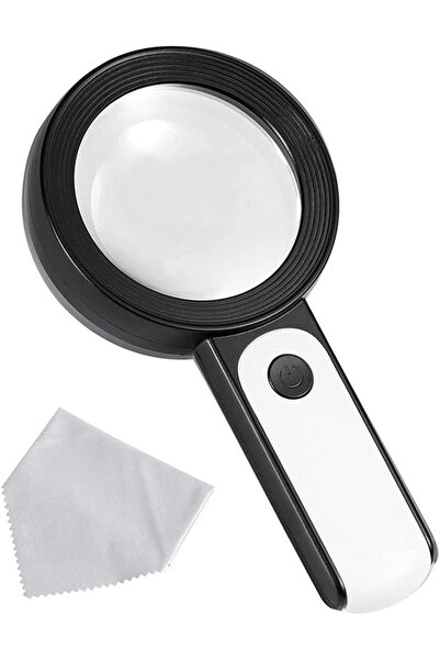 Lisinya 30X 12Lighted Magnifier Portable Double Layer Optical Glass Reading M...