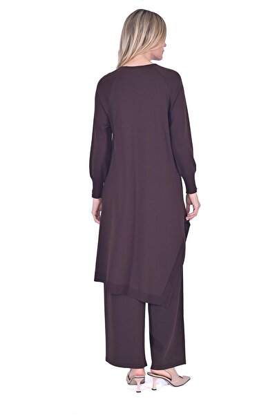 Invee Asimetrik Triko Tunik KAHVE