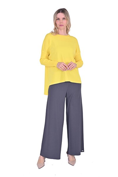 Invee Sıkma Kol Triko Tunik SARI