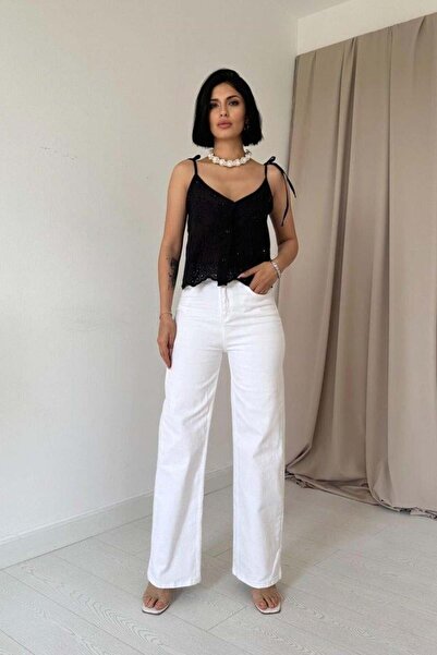 Butik Μαύρη μπλούζα με κορδόνια