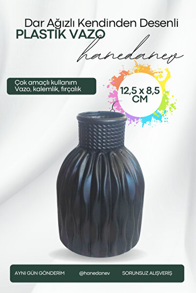 Hanedanev Πλαστικό βάζο με στενό στόμιο και αυτοσχεδιασμένο σχέδιο - Βάζο πολ...