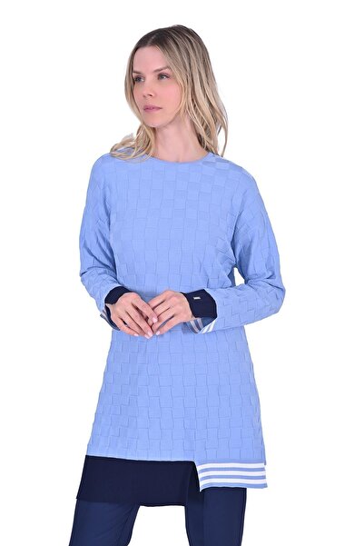 Invee Cutting Sugar Knitwear Tunic Blue