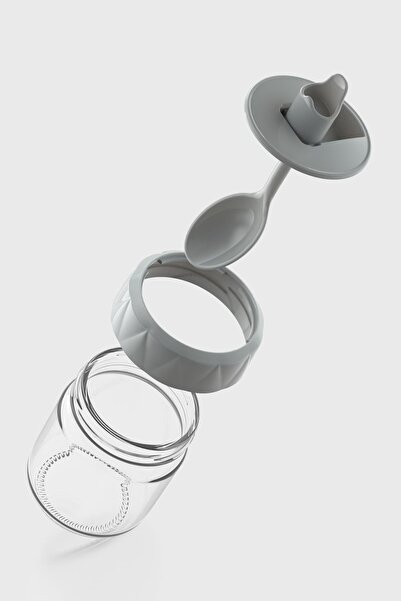 Renga Lexa 210 ml Glass Spice Jar with Spoon 161019 Gray