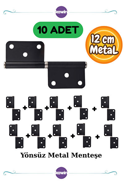 Kawin 10Pcs 12cm Black Steel Door Hinge Non-Directional 2mm Durable Panel Cerman Nickel