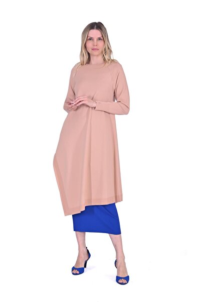 Invee Asymmetric Knitwear Tunic Salmon
