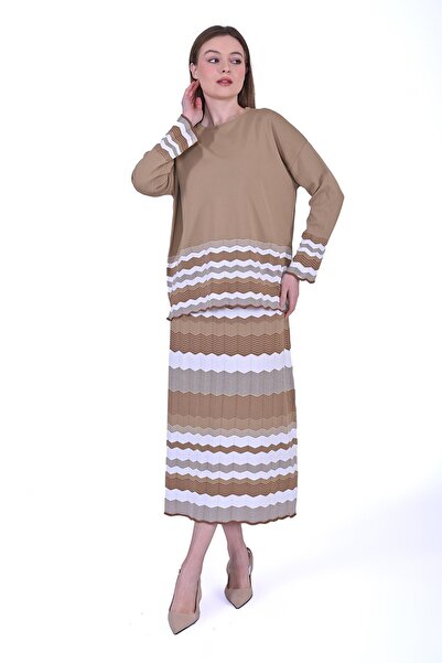 Invee Зигзаг Трико Туніка CAMEL