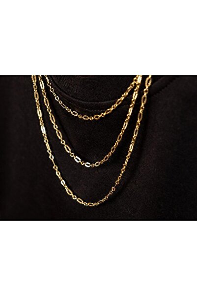 Safir Kuyumculuk Altın Işıltılı Halka Zincir Kolye