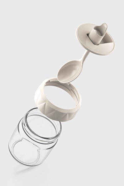 Renga Lexa 210 ml Glass Spice Jar with Spoon 161019 Beige