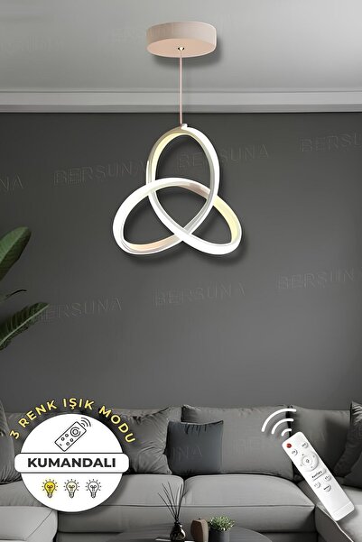 Alex White Kumandalı 3 Renk Modern Sarkıt Led Avize