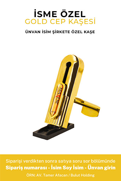 GIFTSOME Kişiye Özel Gold Altın Rengi Cep Kaşesi, Doktor, Hemşire ,avukat, Öğretmen Ve Firma Kaşe