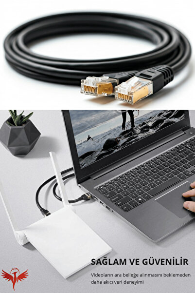 KAJİWA CAT7 20 Metre Ethernet Kablosu 10Gbps Premium İnternet Lan Kablo 20mt