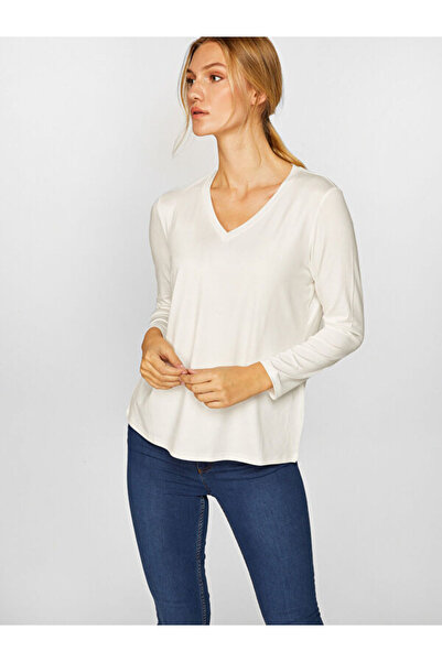 Faik Sönmez V Yaka Uzun Kol T-Shirt B00012