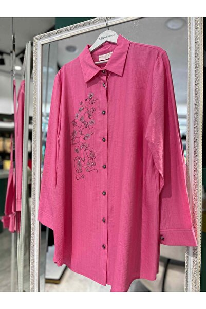 MERAM BUTİK Yelda Strawberry Tunic 1042 - Pink - 2