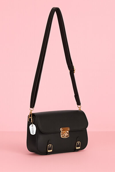 westbag Жіноча сумка з хрестоподібними ременями та ручками, чорна, невеликого розміру