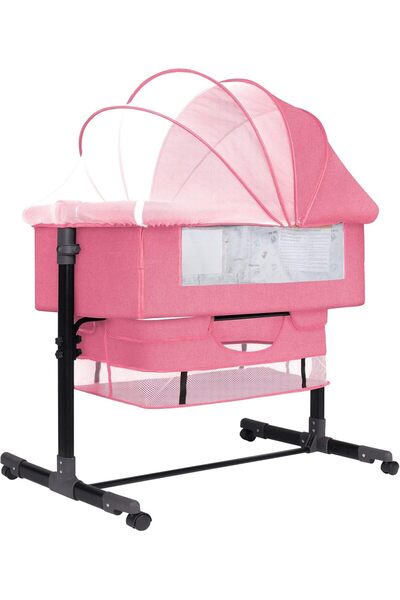 Generic سرير أطفال من ريكوتون، ارتفاع قابل للتعديل، سرير محمول قابل للطي للأط...