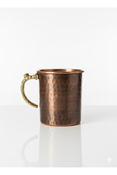 Zinnun Copper Oxide Mug Cup with Brass Handle