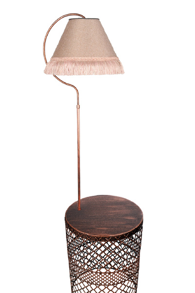 VENON Lambader Tuğçe Sehpalı Elips Siyah Bakır Patine (siyah Çember) Gülkurusu Şapka Pembe Püsküllü